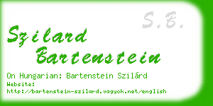 szilard bartenstein business card